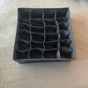 Floral Gray and Gold Fabric Drawer Organizer